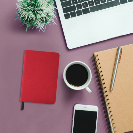 Ежедневник недатированный МАЛЫЙ 100х150 мм А6 BRAUBERG "Metropolis Mix", под кожу, 136 л., красный, 113304 - Ежедневники с покрытием "под кожу и ткань"