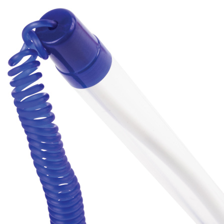 Ручка шариковая настольная BRAUBERG "Стенд-Пен", СИНЯЯ, пружинка, корпус синий, линия 0,5 мм, 140195 - Ручки шариковые на подставке