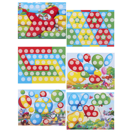 Мозаика пластиковая в чемодане "Мозайкин", 48 деталей ширина 3 см, 16 карточек, РЫЖИЙ КОТ, И-7495 - Конструкторы