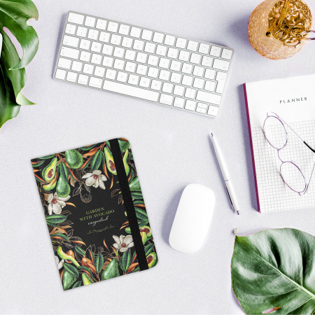 Ежедневник недатированный с резинкой, МАЛЫЙ ФОРМАТ А6 (109х148 мм), BRAUBERG, 128 л., "Авокадо", 114570 - Ежедневники с твердой обложкой