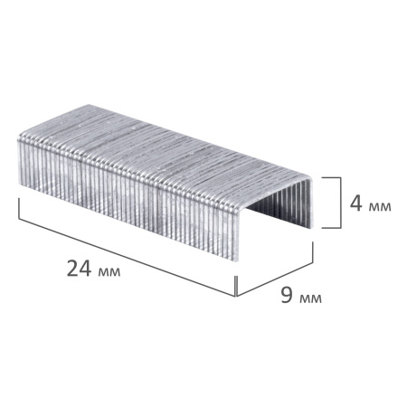 Скобы для степлера №10, 1000 штук, РОССИЯ, STAFF "Basic", до 20 листов, 224797 - Скобы для степлеров