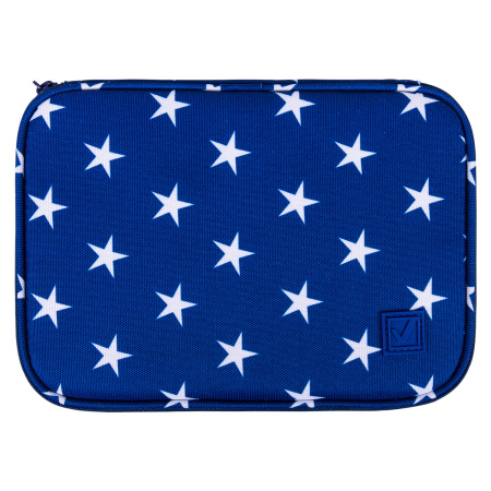 Пенал-косметичка BRAUBERG БОЛЬШОЙ, 1 отделение, 1 откидная планка, ткань, 21x15x6 см, "Stars", 270707 - Пеналы мягкие