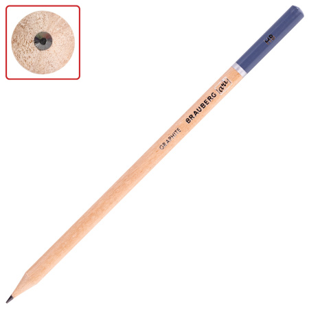 Карандаши художественные чернографитные 4H-8B, НАБОР 12 штук, BRAUBERG ART "CLASSIC", 181542 - Карандаши чернографитные