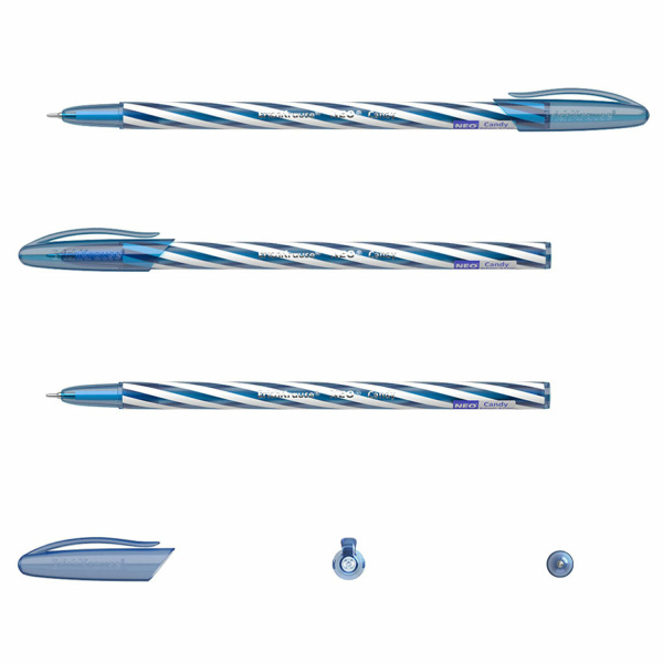 Ручка шариковая масляная ERICH KRAUSE "Candy", СИНЯЯ, корпус ассорти, узел 0,5 мм, линия письма 0,26 мм, 47550 - Ручки шариковые неавтоматические