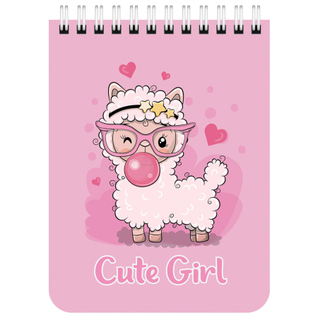 Блокнот МАЛЫЙ ФОРМАТ А6 108х145 мм, 40 л., гребень, картон, клетка, BRAUBERG KIDS, "Зверята", 114395 - Блокноты