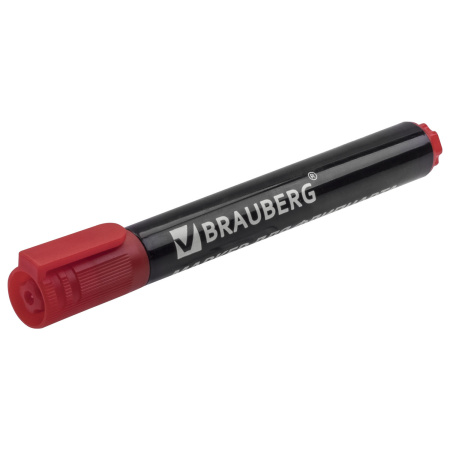 Маркер для бумажного флипчарта BRAUBERG, НЕПРОПИТЫВАЮЩИЙ, КРАСНЫЙ, 2,5 мм, 151255 - Маркеры для флипчартов