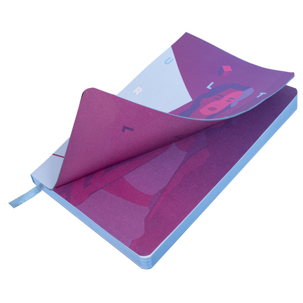 Ежедневник недатированный B6 (127х186 мм), BRAUBERG VISTA, под кожу, гибкий, 136 л., "Ultraviolet", 112104 - Ежедневники с покрытием "под кожу и ткань"