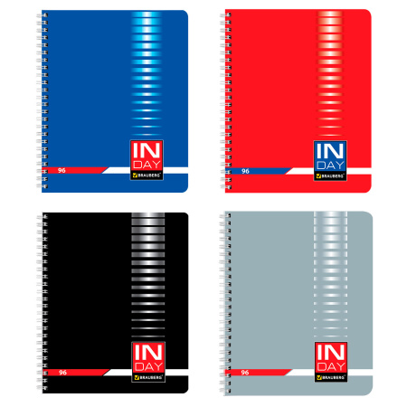 Тетрадь А5, 96 л., BRAUBERG, гребень, клетка, обложка картон, "INDAY", 400526