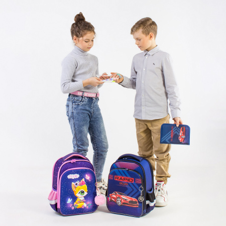 Пенал BRAUBERG, 1 отделение, полиэстер, 21х14 см, "Rapid style", 270711 - Пеналы каркасные