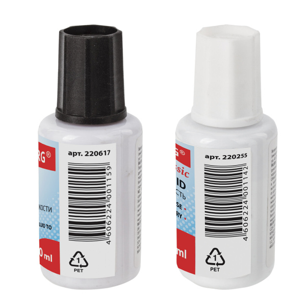 Корректирующий набор BRAUBERG, КОРРЕКТИРУЮЩАЯ ЖИДКОСТЬ + РАЗБАВИТЕЛЬ, 20+20 мл, 220454 - Корректирующие жидкости