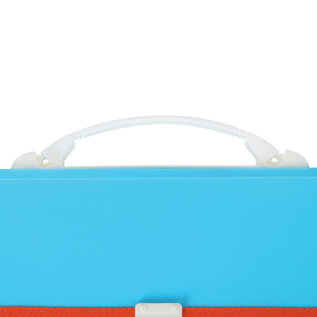 Папка-портфель пластиковая BRAUBERG "JOY", А4 (330х245х35 мм), 13 отделений, с окантовкой, бирюзовая, 227976 - Портфели пластиковые