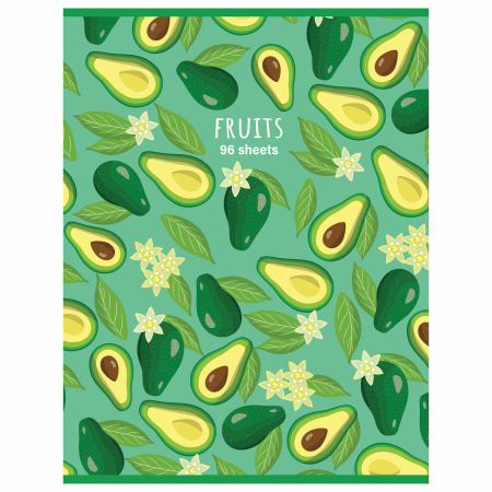 Тетрадь А4, 96 л., STAFF "Basic" скоба, клетка, офсет №2 ЭКОНОМ, обложка картон, "Fruity", 404069 - Тетради формата А4