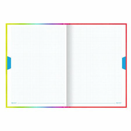 Блокнот БОЛЬШОЙ ФОРМАТ (206х291 мм) А4, 160 л., твёрдый, блок 5 цветов, клетка, BRAUBERG, "Градиент", 114408 - Блокноты в книжном переплете