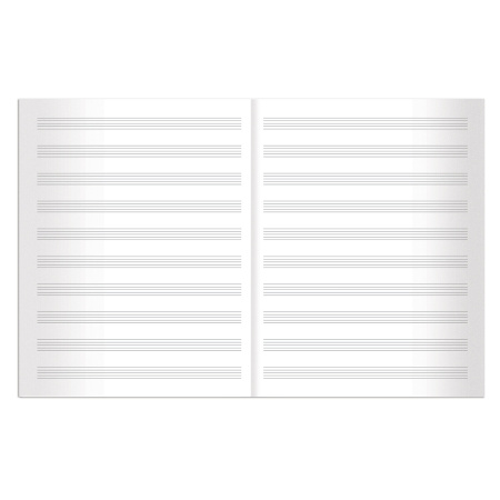 Тетрадь для нот А4, 24 л., BRAUBERG, обложка мелованный картон, вертикальная, на скобе, BRAUBERG, "Музыка", 125417 - Тетради для нот