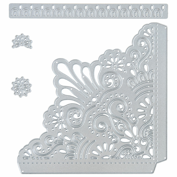 Ножи "Уголки" для Машинки для вырубки и тиснения ОС-5, 4 штуки, 150х164 мм, ОСТРОВ СОКРОВИЩ, 663821, 861-108-015 - Машинки, ножи и маты для вырубки, клише для тиснения