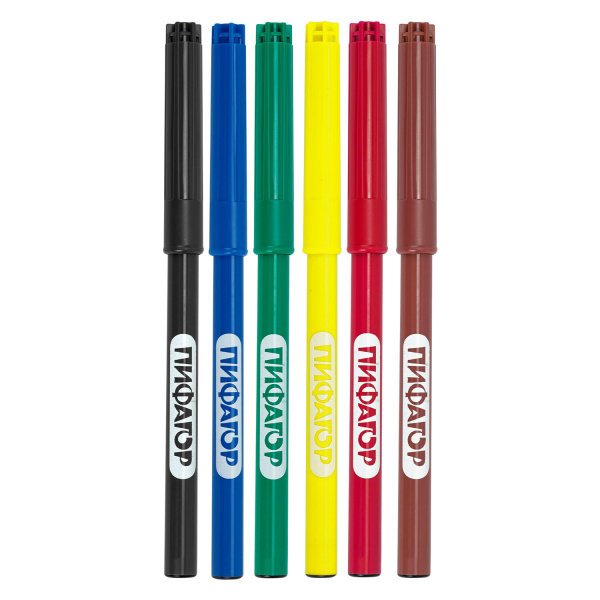 Фломастеры ПИФАГОР "ЭНИКИ-БЕНИКИ", 6 цветов, вентилируемый колпачок, 151400 - Фломастеры классические