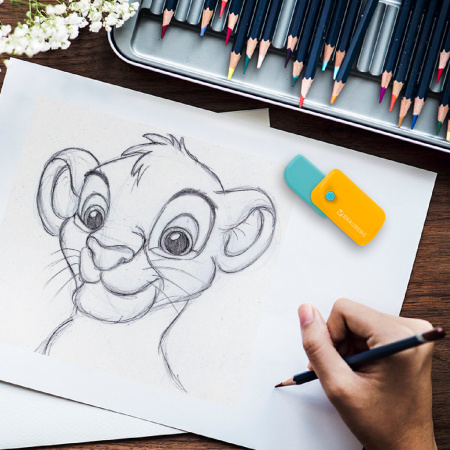 Ластик выкидной BRAUBERG "Delta", 60х33х18 мм, цвет ассорти, пластиковый держатель ассорти, 223594 - Ластики классические