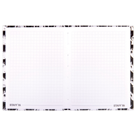 Блокнот МАЛЫЙ ФОРМАТ (110х147 мм), А6, 80 л., твёрдый, клетка, STAFF, "Аниме", 114436 - Блокноты в книжном переплете