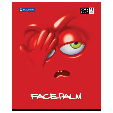 Тетрадь А5, 48 л., BRAUBERG, скоба, клетка, обложка картон, МОРДАШКА, 402045 - Тетради 40-48 листов