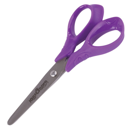 Ножницы ЮНЛАНДИЯ "КОТИК МЯУ", 130 мм, картонная упаковка с подвесом, ассорти, 236978 - Ножницы детские