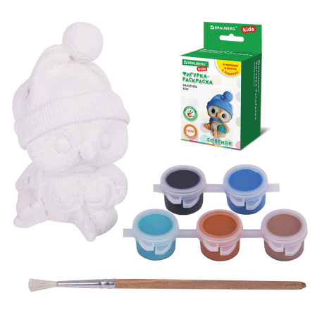 ФИГУРКА ИЗ ГИПСА с красками и кистью для росписи, ассорти, BRAUBERG KIDS, 665203, 1 шт - Наборы для рукоделия