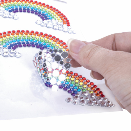 Наклейки готовые из страз РАДУГА, 3 декоративных элемента, 9,5х15,5 см, ОСТРОВ СОКРОВИЩ, 662236 - Стразы для творчества