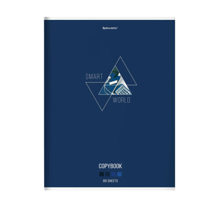 Тетрадь А4, 80 л., BRAUBERG, скоба, клетка, глянцевый лак, "SMART", 404048 - Тетради формата А4