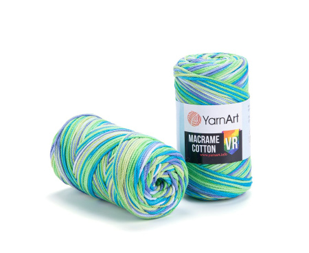 YarnArt Макраме Cotton VR №920 (белый-бирюза-салатовый)