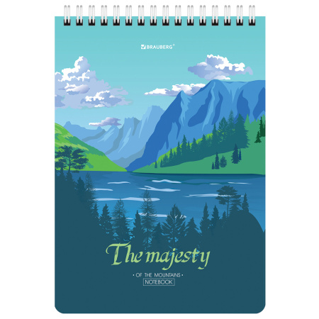 Блокнот А5 (146х206 мм), 80 л., гребень, картон, клетка, BRAUBERG, "Majesty", 114373 - Блокноты