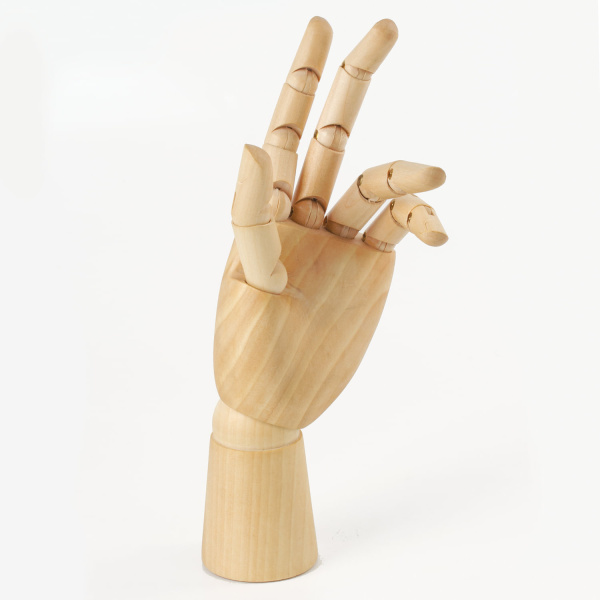 Манекен художественный BRAUBERG ART CLASSIC "РУКА", высота 25 см., женская левая, дерево, 191298 - Манекены