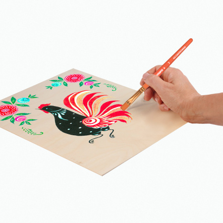 Кисти ЮНЛАНДИЯ, набор 5 шт. (СИНТЕТИКА: круглая № 4; плоские № 2, 7, 12; овальная № 2), блистер с европодвесом, 200889 - Кисти для рисования