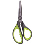 Ножницы ЮНЛАНДИЯ "BASIC", 140 мм, ребристые резиновые вставки, черно-салатовые, европодвес, 236990 - Ножницы детские