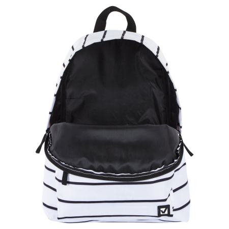 Рюкзак BRAUBERG, универсальный, сити-формат, белый в полоску, 20 литров, 41х32х14 см, 228846 - Рюкзаки городские для старшеклассников и студентов