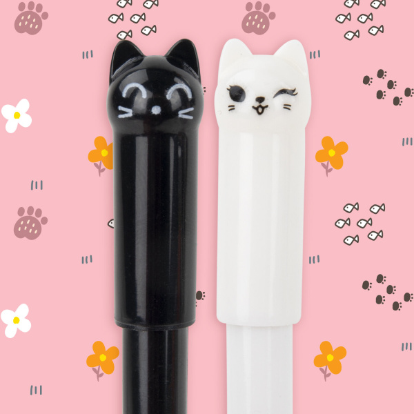 Ручка фигурная шариковая ЮНЛАНДИЯ "Котик", корпус ассорти, СИНЯЯ, пишущий узел 0,7 мм, 143787 - Ручки фигурные