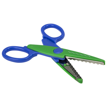 Ножницы ПИФАГОР, 135 мм, фигурное лезвие, ассорти, в дисплее, 230938 - Ножницы детские