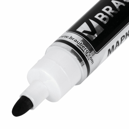 Маркер стираемый для белой доски ЧЕРНЫЙ, BRAUBERG "Neo", ЧЕРНЫЙ, с клипом, 5 мм, 150487 - Маркеры для досок