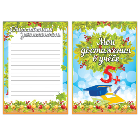 Листы-вкладыши для портфолио школьника, 14 разделов, 16 листов, "Окружающий мир", BRAUBERG, 126896 - Портфолио