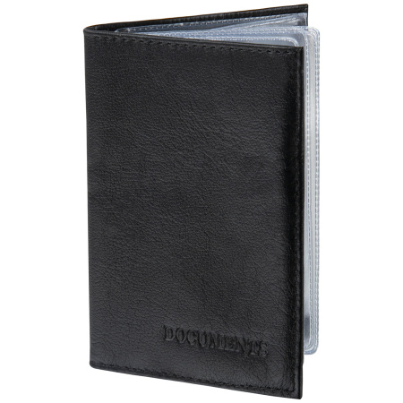 Обложка для автодокументов натуральная кожа галант, "DOCUMENTS", черная, BRAUBERG, 237208 - Обложки для автодокументов и бумажники водителя