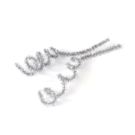 Проволока синельная для творчества "Блестящая", серебряная, 30 шт., 0,6х30 см, ОСТРОВ СОКРОВИЩ, 661544 - Проволока синельная (пушистая)