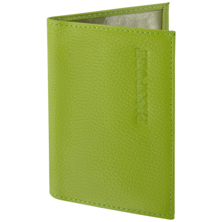 Обложка для паспорта натуральная кожа флоттер, "PASSPORT", салатовая, STAFF "Profit", 237204 - Обложки для паспорта