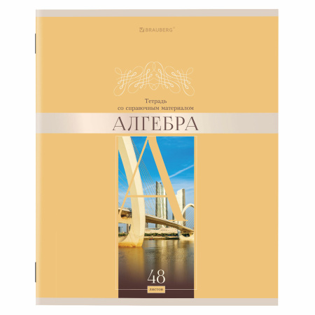 Тетрадь предметная "DELIGHT" 48 л., обложка картон, АЛГЕБРА, клетка, BRAUBERG, 404568 - Тетради предметные