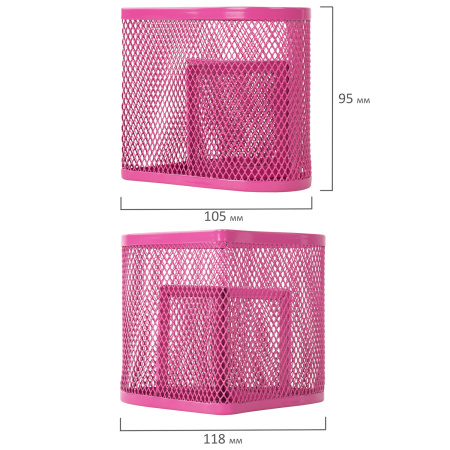 Подставка-органайзер BRAUBERG "Germanium", металлическая, в виде сердца, 3 секции, розовая, 231983 - Подставки канцелярские без наполнения