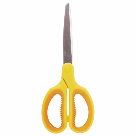 Ножницы BRAUBERG "Original", 185 мм, оранжево-желтые, ребристые резиновые вставки, 236451 - Ножницы универсальные