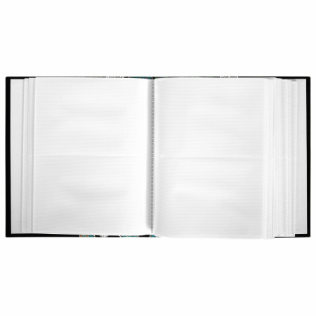 Фотоальбом BRAUBERG на 304 фотографии 10х15 см, твердая обложка, "Пейсли", черный с бирюзовым, 390674 - Фотоальбомы