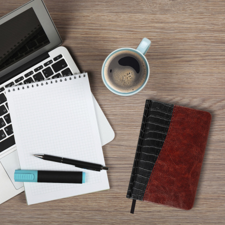 Ежедневник недатированный МАЛЫЙ ФОРМАТ (100х150 мм) А6, BRAUBERG "Cayman", комбинир. кожа, 160 л, крем.блок, зол.срез, чер/т-корич, 125102 - Ежедневники с покрытием "под кожу и ткань"