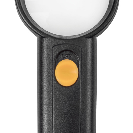 Лупа просмотровая BRAUBERG, С ПОДСВЕТКОЙ, диаметр 50 мм, увеличение 5, корпус черный, 454128 - Лупы