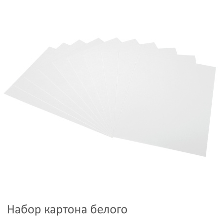 Набор картона и бумаги A4 мелованные (белый 10 л., цветной и бумага по 20 л.,10 цветов), BRAUBERG, 113567 - Цветная бумага