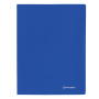 Папка с боковым металлическим прижимом BRAUBERG стандарт, синяя, до 100 листов, 0,6 мм, 221629 - Папки с прижимом