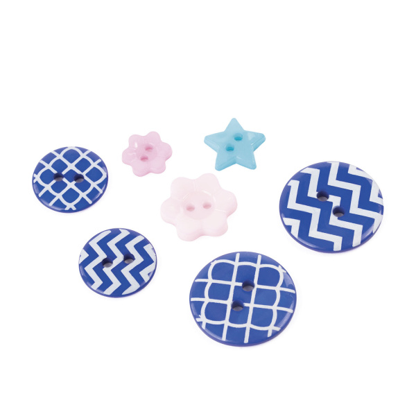 Пуговицы декоративные "Оттенки синего", пластик, 52 шт., ассорти, ОСТРОВ СОКРОВИЩ, 661405 - Пуговицы для творчества