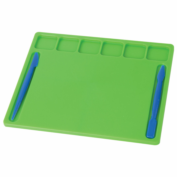 Доска для лепки А5, 200х170 мм, ЮНЛАНДИЯ, ассорти, 6 отделений для пластилина, 2 стека, 227398 - Доски, стеки и формочки для лепки